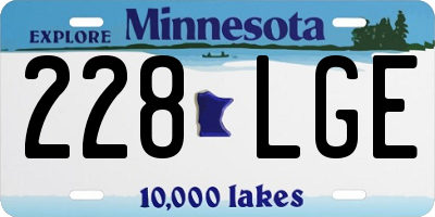 MN license plate 228LGE