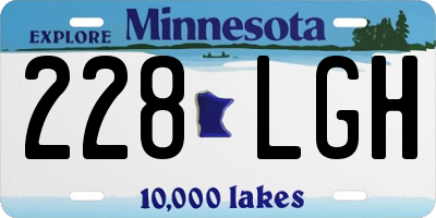 MN license plate 228LGH