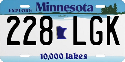 MN license plate 228LGK