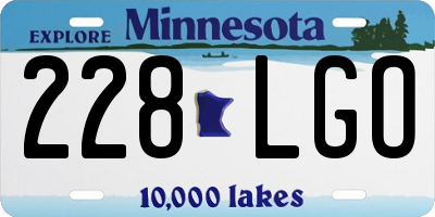 MN license plate 228LGO