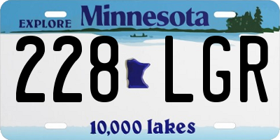 MN license plate 228LGR