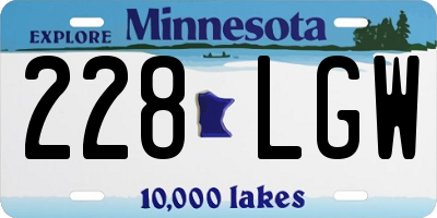 MN license plate 228LGW