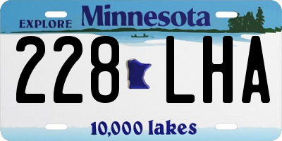 MN license plate 228LHA