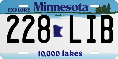 MN license plate 228LIB