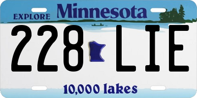 MN license plate 228LIE