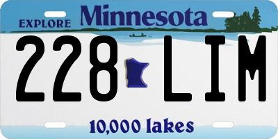 MN license plate 228LIM