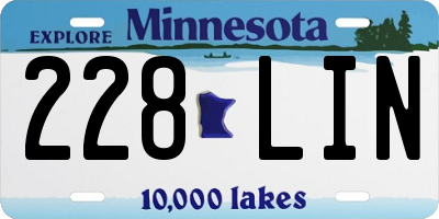 MN license plate 228LIN