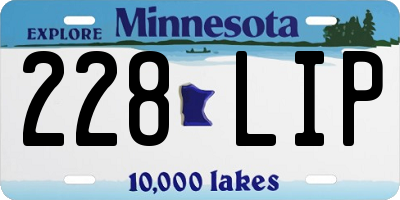 MN license plate 228LIP