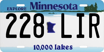 MN license plate 228LIR