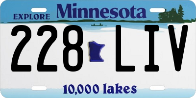 MN license plate 228LIV