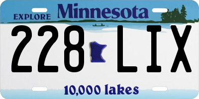 MN license plate 228LIX