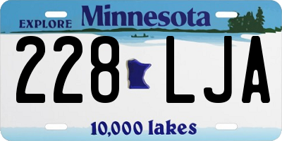 MN license plate 228LJA