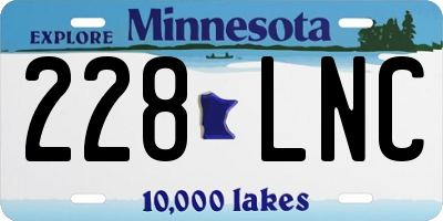 MN license plate 228LNC