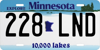 MN license plate 228LND