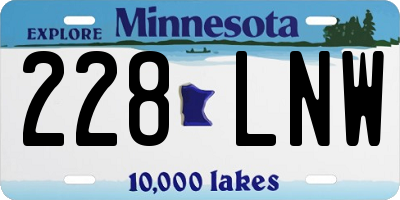 MN license plate 228LNW