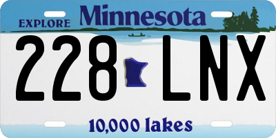 MN license plate 228LNX