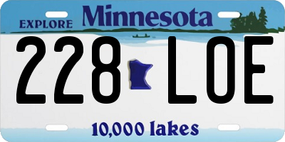 MN license plate 228LOE