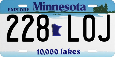 MN license plate 228LOJ