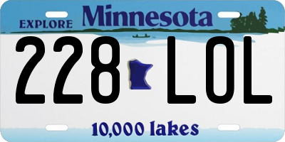 MN license plate 228LOL