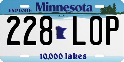 MN license plate 228LOP