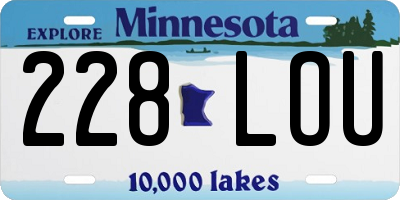 MN license plate 228LOU