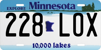 MN license plate 228LOX
