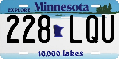MN license plate 228LQU