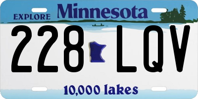 MN license plate 228LQV