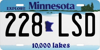 MN license plate 228LSD