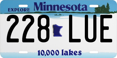 MN license plate 228LUE