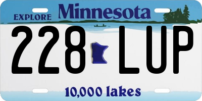 MN license plate 228LUP