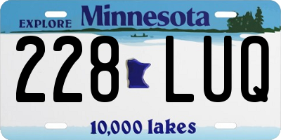 MN license plate 228LUQ