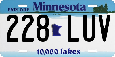 MN license plate 228LUV