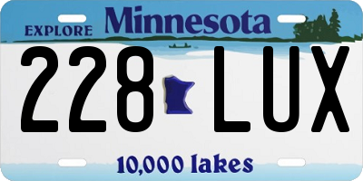 MN license plate 228LUX