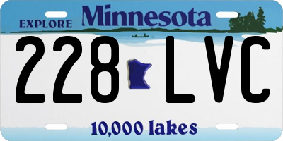 MN license plate 228LVC