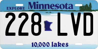 MN license plate 228LVD