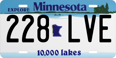 MN license plate 228LVE