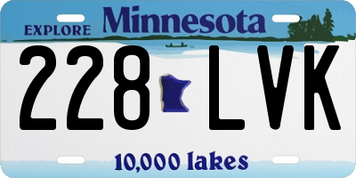 MN license plate 228LVK