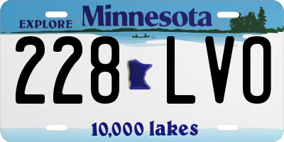 MN license plate 228LVO