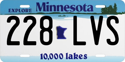MN license plate 228LVS