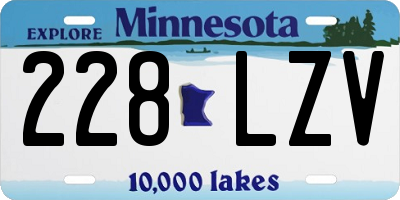MN license plate 228LZV