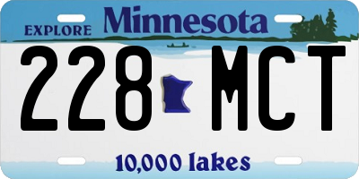 MN license plate 228MCT