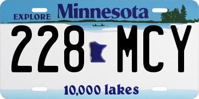 MN license plate 228MCY