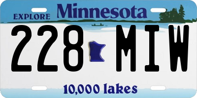 MN license plate 228MIW