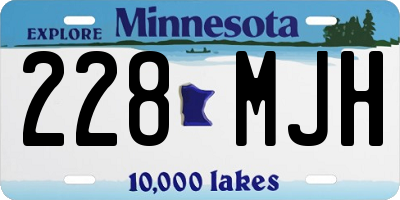MN license plate 228MJH