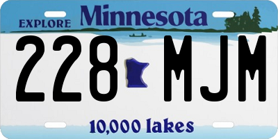 MN license plate 228MJM