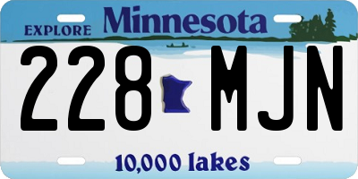 MN license plate 228MJN