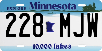 MN license plate 228MJW