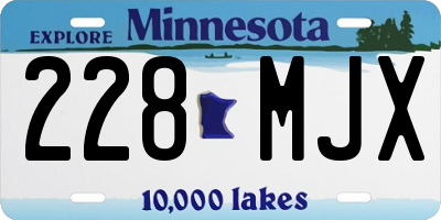 MN license plate 228MJX
