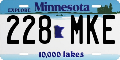 MN license plate 228MKE
